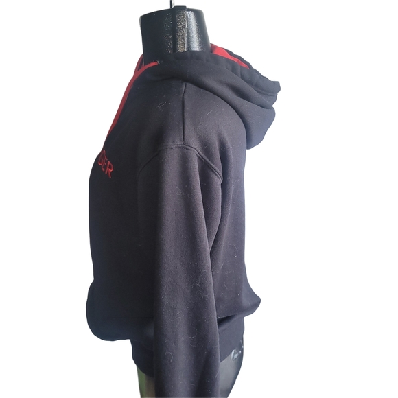 Tommy Hilfiger Black Pullover Hoodie with Red Accents M - Picture 4 of 6